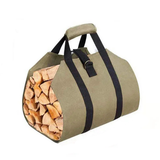 Portable Firewood Bag Carrier - Foldable Wood Storage Tote